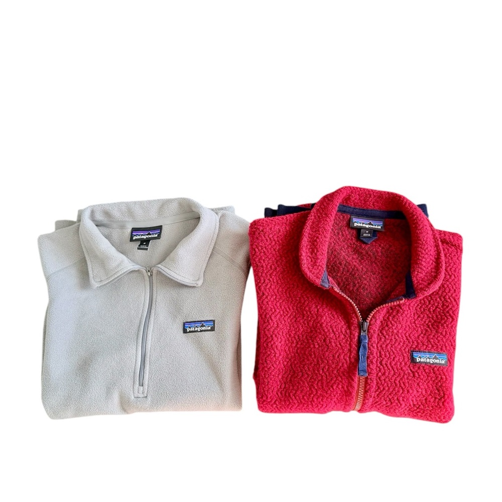 Patagonia Red Jean Jacket with Cozy Fleece Material